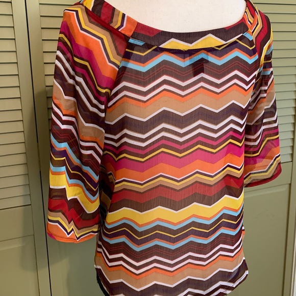 Multi Colored Chevron Pattern Top - Picture 13 of 15